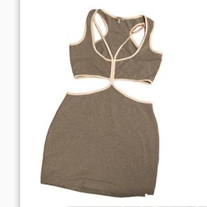 Gray Cut Out Mini Dress